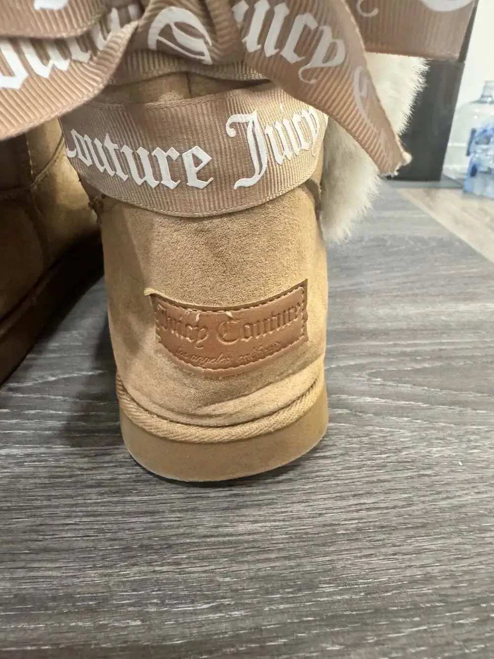 Juicy Couture Faux Fur Ankle Boots Chestnut Brown